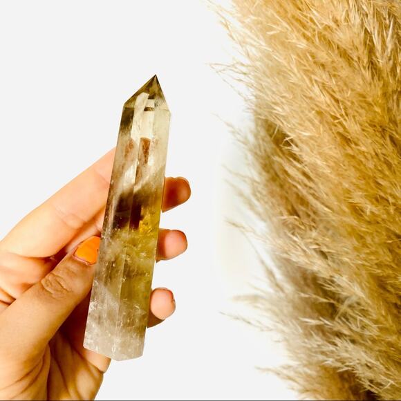 Citrine Polished Genuine 5” Crystal Point Boho Gypsy Meditation Yoga Gemstone - Picture 1 of 6